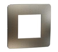 Schneider Electric - Unica Studio Metal N - Placa de acabado - Bronce con ribete blanco - 1 poste - NU280250M