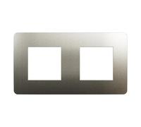 Schneider Electric - Unica Studio Metal N - Placa de acabado - Bronce con ribete blanco - 2 posiciones - NU280450M