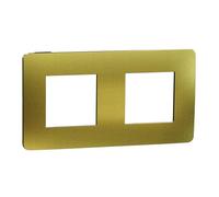 Schneider Electric - Unica Studio Metal N - Placa de acabado - Oro con ribete antracita - 2 posiciones - NU280462M