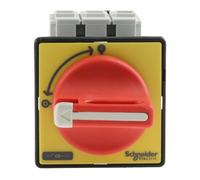 Schneider Electric VCD01 Interruptores Seccionadores de para de Emergencia para Montaje en Puerta, 20A, 74mm x 60mm, Amarillo