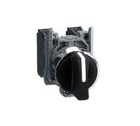 Schneider Electric XB4BD33 Selector Diámetro 22, Mango de 3 Posiciones, 2 Na, Negro