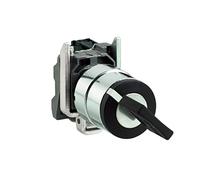 Schneider Electric XB4BG61 Conmutador Selector, Diámetro 22 Cierre de 2 Posiciones, 1 Na, Negro