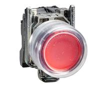 Schneider Electric XB4BP42 Pulsador Diámetro 22, Retorno de Resorte, 1 NC, Rojo