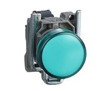 Schneider Electric XB4BVB3 Piloto Luminoso Redondo Diámetro 22, IP65, LED Integral, 24 V, Terminales, Verde