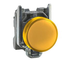 Schneider Electric XB4BVB5 Piloto Luminoso Redondo Diámetro 22, IP65, LED Integral, 24 V, Terminales, Amarillo