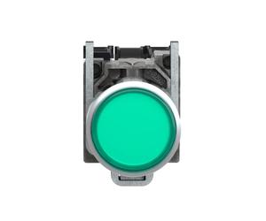 Schneider Electric XB4BW3365 Pulsador Luminoso Diámetro 22, Retorno Resorte Nivelado, 250 V, 1 NA + 1 NC, Verde