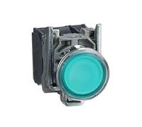 Schneider Electric XB4BW33B5 Pulsador Luminoso Diámetro 22, Retorno Resorte Nivelado, 24 V, 1 NA + 1 NC, Verde
