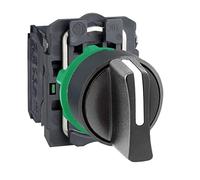 Schneider Electric XB5AD33 Selector Diámetro 22, Mango de 3 Posiciones, 2 Na, Negro