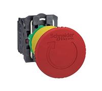 Schneider Electric XB5AS8445 parada de Emergencia Diámetro 22, Cabeza Redonda Diámetro 40, Girar para Liberar, Rojo
