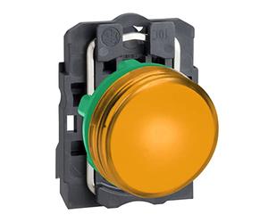 Schneider Electric XB5AVB5 Piloto Luminoso Redondo Diámetro 22, IP65, LED Integral, 24 V, Terminales, Amarillo