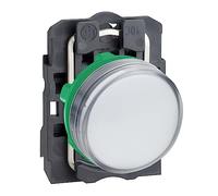 Schneider Electric XB5AVM1 Piloto Luminoso Redondo Diámetro 22, IP65, LED Integral, 240 V, Terminales, Blanco