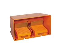 Schneider Electric XPER5100D Conmutador Pedal Doble, con Cubierta, Metálico,2 NC + 2 NA, Naranja