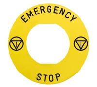 SCHNEIDER ETIQUETA CIRCULAR 60MM 'EMERGENCY STOP' marca