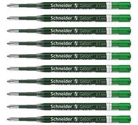Schneider Gelion 39 - Recambio para bolígrafo roller de gel (mina G2, 10 unidades), color verde
