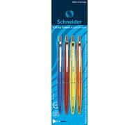 Schneider ICY Colours K20 - Bolígrafo, punta M, tinta azul, blíster, 4 unidades, colores surtidos