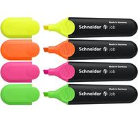 Schneider Job 150 - Rotulador fluorescente (1-5 mm, estuche con 4 colores)