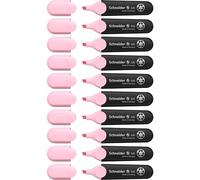 Schneider Job 150 - Rotuladores fluorescentes con punta biselada, grosor de trazo 1+5 mm, 10 unidades, color rosa