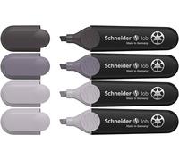 Schneider Job 150 rotuladores fluorescentes (plástico reciclado, azul ángel azul), 4 unidades, color gris topo, 2 x, gris