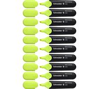 Schneider Job 150 - Subrayadores permanentes rellenable, con capuchón con solapa, , color amarillo, pack de 10 unidades