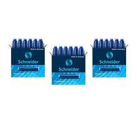 Schneider - Juego de 3 cartuchos de tinta azul real borrable caja 6