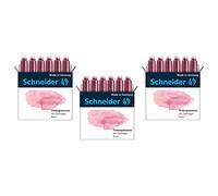 Schneider - Juego de 3 fundas de 6 cartuchos de tinta para pluma estilográfica, color rosa