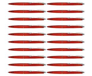 Schneider K20 Icy Colours - Bolígrafo de punta redonda (20 unidades, tinta negra), color rojo