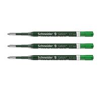 Schneider - Lote de 3 recambios de tinta de gel gelion+ 0,7 mm, color verde