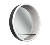 Schneider LUNE D2W Espejo con iluminación, redondo, iluminación LED perimetral, diámetro 733mm, con repisa, 211.074.01.41, Color: Negro Mate