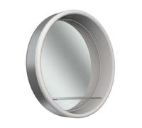 Schneider LUNE D2W Espejo con iluminación, redondo, iluminación LED perimetral, diámetro 733mm, con repisa, 211.074.01.60, Color: Acero inoxidable pulido