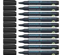 SCHNEIDER Maxx 133 - Rotulador permanente con punta biselada (grosor de trazo: 1-4 mm, recargable, 10 unidades), color negro
