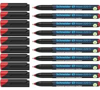 Schneider Maxx 220 - Rotulador permanente (línea de 0,4 mm, 10 unidades), color rojo