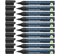 Schneider Maxx 230 - Rotuladores permanentes, rellenables, Cap Off Ink, cuerpo de aluminio, 1 - 3 mm, color Negro