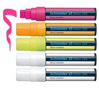 Schneider Maxx 260 Rotuladores de tiza (grosor de trazo de 5 + 15 mm, se puede limpiar en húmedo, a base de agua, inodoro), 5 unidades surtidas