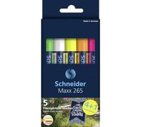 Schneider Maxx 265 - Rotuladores de tiza (2-3 mm, grosor de trazo, borrado en húmedo, a base de agua, sin olor, 5 unidades)