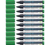 Schneider Maxx 293 - Rotulador para pizarra blanca (grosor de trazo: 2 + 5 mm, recargable, 10 unidades), color verde
