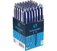 Schneider Novus K15 - Bolígrafo con pinza de metal (50 unidades), color azul