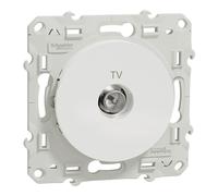 Schneider Odace S520445 - Toma de antena para televisión (con tornillos), color blanco