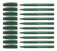 Schneider Topwriter 147 - Rotulador de punta fina (punta de fibra, tinta roja, 10 unidades), color verde