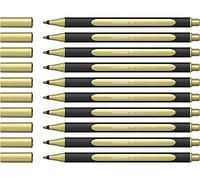 Schneider Paint-It Metallicliner 020 - Rotulador (grosor de trazo 1-2 mm, 10 unidades), color dorado metálico