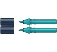 Schneider Paint-It Twinmarker 040 - Cartuchos de tinta a base de agua para uso en papel, 95% plástico reciclado, 2 unidades, color turquesa oscuro 032