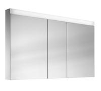 Schneider PATA LED armario con espejo, 3 puertas 50/30/50cm, 1295x120x756mm, iluminación superior regulable, 161.130.01.02, Versión: CH estÃ¡ndar/blanco corpus/4000K