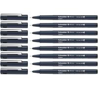 Schneider Pictus Fineliner (8 diferentes grosores de trazo: 0,05 - 0,9 mm), negro, estuche de 8 unidades