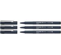 Schneider Pictus Fineliner (grosor de trazo 0,3 mm, 0,5 mm y 0,7 mm), color negro, 3 unidades