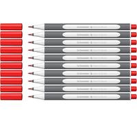 Schneider Pinceles de punta flexible y colores brillantes para caligrafía, escritura a mano y más, 10 unidades, color rojo