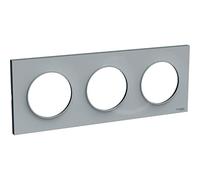 Schneider Placa de acabado 3 puestos Horizontal/Vertical Gris Odace