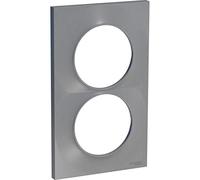 SCHNEIDER - Plaque odace styl Alu entraxe 57mm spécial rénovation - SCH-ODCE-STYL-ALU-57 - alu, 57mm, 2, 8,34