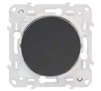 SCHNEIDER - Pulsador 10A Antracita Odace - Mecanismo de Plástico - 250V, IP21 - Montaje Empotrado - Para Control de Circuitos Puntuales - Acabado Mate - 60 x 60 x 35 mm