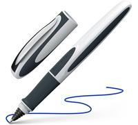 Schneider Rayo Bolígrafo - Incluye Cartucho - Tinta Azul - Blanco/Gris Barril