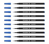 Schneider - Recambio de bolígrafo roller azul fino, paquete de 10 recambios de escritura suave diseñados para bolígrafos BEILUNER - Recambio de bolígrafo de seguridad no seco F - Tamaño Schneider 850