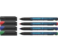 Schneider S 220 OHP - Juego de rotuladores permanentes (4 unidades), multicolor